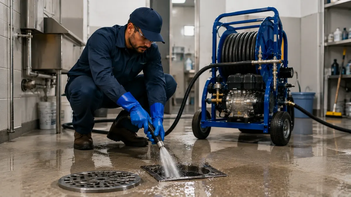 Floor Drain Hydro Jet Cleaning in San Bernardino
